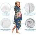 thumbnail image 7 of Pioneer Flower Floral Print Pattern Hooded Bath Towel，50"x30" for Ages 3 To 12 Kids, Quick Dry Lightweight Soft Microfiber Hood Beach Towel Cover Up for Kids, 7 of 7
