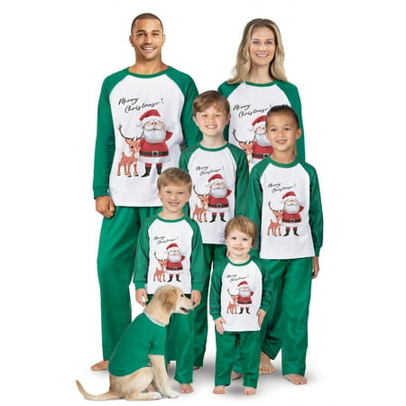 

JBEELATE Matching Family Christmas Pajamas Set Xmas Santa Claus Elk Print Sleepwear for Mom Dad Kids