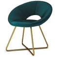 thumbnail image 4 of Barrett 24 inch Wide Mid Century Modern Accent Chair in Teal Velvet Fabric, 4 of 13