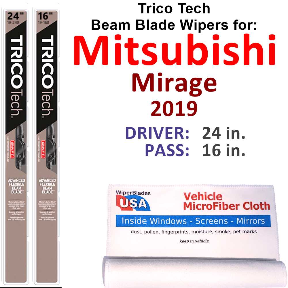 2019 Mitsubishi Mirage Beam Blade Wipers (Set of 2)