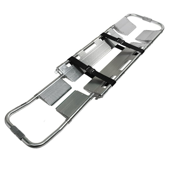 LINE2design LINE2design Medical Transport Equipment Aluminum Adjustable Scoop Stretcher with Patient Restraint Straps, 350 lb Capacity, 67 in x 19 in