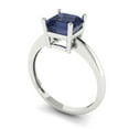thumbnail image 2 of 1.5 ctw Solitaire Anniversary Ring for Women | Asscher Cut Simulated Blue Sapphire | Hyperallergenic Solid 14K White Gold, 2 of 5