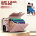 thumbnail image 5 of Allytechgroup for iPhone 8 Plus/7 Plus Wallet Case with 5 Cards Holders, Detachable Hand Strap & Shoulder Lanyard RFID Blocking Shockproof Protective Phone Case for Girls Women, Rosegold, 5 of 8