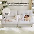 thumbnail image 6 of 80.5" Beige Loveseat Oversized Armless Velet Sofa with USB for Living Room Small Space, 6 of 9