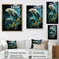 thumbnail image 4 of Designart "Eco Guardians Of The Dolphins II" Animals Dolphin Floater Framed Wall Art Prints, 4 of 5