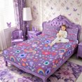 thumbnail image 2 of Manfei Kawaii Rainbow Fitted Sheet Queen 3-Piece,Flowers Butterflies Bedding,1 Fitted Sheet and 2 Pillowcases, 2 of 6