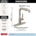thumbnail image 4 of Delta Almari Brushed Nickel Kitchen Faucet with Pull-Out Sprayer, Modern Single Hole Kitchen Sink Faucet, Single Handle, Stainless, 4 of 8
