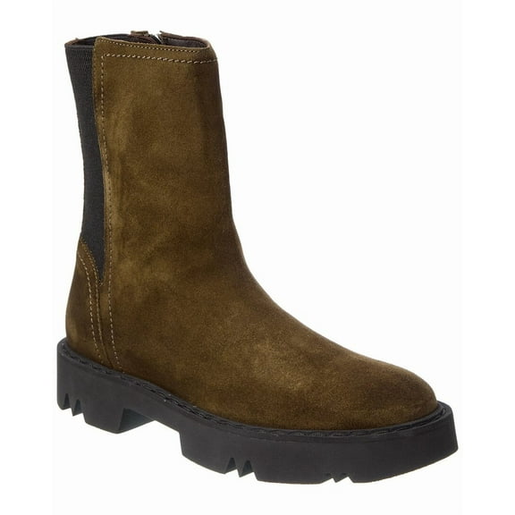 Aquatalia Hensley Waterproof Suede Bootie, 9, Green