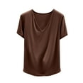 thumbnail image 2 of Wiyuqeen V Neck Pajama Shirts for Women Casual Loose Short Sleeve Pajama Tops Soft Breathable Tees Basic Solid Sleepwear Clothes, 2 of 6