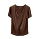 thumbnail image 2 of Blusa de pijama de manga corta para mujer, lisa, informal, a la moda, con cuello regular, de manga corta, pijama para mujer, 2 of 6