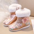thumbnail image 4 of Otqutp Round Toe Shoes for Toddler Girls Shoes Butterfly Embroidered Warm Cotton Boots Embroidered Boots National Style Boots Princess Cotton Boots(A,3-3.5 Years), 4 of 7
