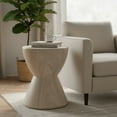 thumbnail image 2 of LeisureMod Modern Side Table Hourglass Design with Round Fiberstone and Pedestal Base, Accent End Table for Indoor Home, Outdoor Patio, Living Room Sofa, Weather-Resistant, Loft Series in Moss Grey, 2 of 12