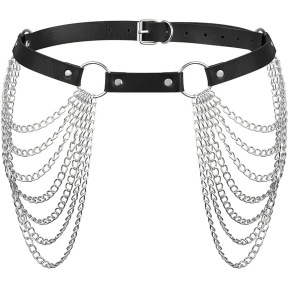 YooGuoGuo Gothic Punk Black PU leather Belt, Grunge Emo Black Studded Belt for Women, Goth Accessories