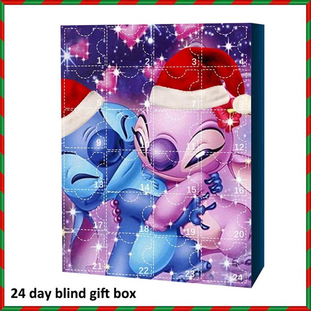 Disney-Calendario de Adviento de Navidad, juguetes de Lilo & Stitch, Mickey Mouse, Woody, Toy Story, Anime Print, caja de regalo, 24 días