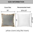 thumbnail image 3 of HIG Vintage Square Linen-Like Throw Pillow Covers, Cottage Boho Cushion Covers with Natural Burlap Trim, Idyllic Square Pillow Cases for Car Chair Porch, 2 Pieces, Gray, 20x20, No Insert (WALTER), 3 of 9
