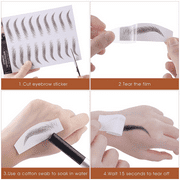6D Hair like Waterproof Eyebrow Tattoos Stickers 5 Sheets 100 Pairs Waterproof Eyebrow Transfers Stickers Temporary Brow Tattoo Peel off Grooming Shaping Eyebrow Sticker,5 Types