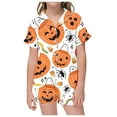 thumbnail image 5 of WEAIXIMIUNG Children's Leisure Printed Button Collar Short Sleeved Top Shorts Pajama Set 12-13 Years, 5 of 5