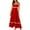 Red, variant on Women's Summer Dress Flowy Maxi Dress Casual Sleeveless Spaghetti Strap Ruffle Beach Long Dresses