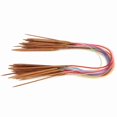 thumbnail image 1 of Aiguilles à tricoter en bambou double annulaire carbonisé en plastique multicolore (100 cm/39,4 po), 1 of 4