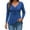 Blue, variant on ManxiVoo Women's Peplum Blouse V Neck with Ruched Front Long Sleeve Casual Top Fashion Elegant Office Wear L Size Blue