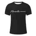 thumbnail image 3 of Marseille Letter Graphic Tees for Men Summer Short Sleeve Crewneck Casual France City Travel T Shirts Streetwear, 3 of 5