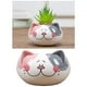 thumbnail image 5 of Adorable maceta adorno de escritorio cerámica pintada a mano creativa pequeña Gato Oreja Rosa Gris kusrkot Maceta suculenta, 5 of 8