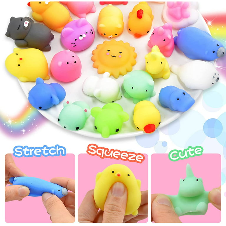 Nobasco Squishies, Pack 28 Mochi Squishy Toys - Kawaii Cat S
