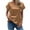 Khaki-23, variant on Mittory Women's Short Sleeve Satin Blouses Casual Loose Crewneck Silk Shirts Roll Up Sleeve Tunic Tops