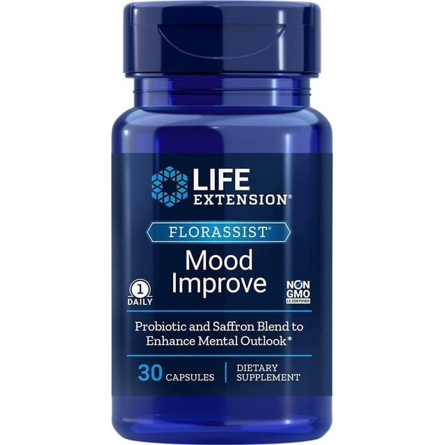 Suplemento Mejora del Estado de Ánimo Florassist Alivia Molestias Digestivas 30 Cápsulas Life Extension LE-545353123S