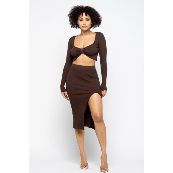 High Slit Skirt Set M