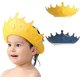 thumbnail image 1 of Juego de 2 gorros de ducha para bebés con forma de corona (amarillo y azul), ajustables para lavar el cabello de los niños y cubrir el gorro de ducha, mascarilla facial para baby shower, talla S, 1 of 5