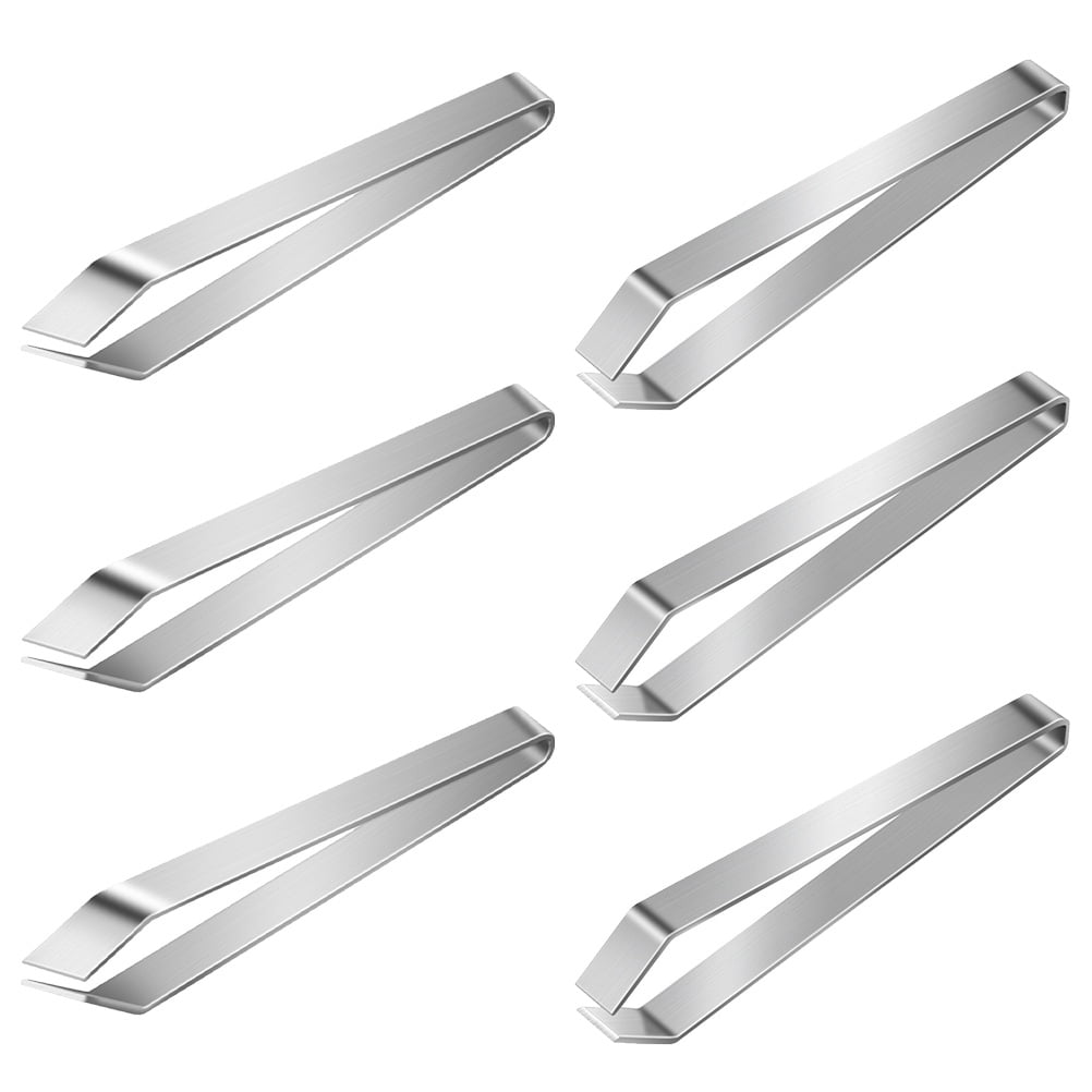 6Pcs Stainless Steel Fish Bone Tweezers Feather Removal Tweezers