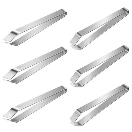 

6Pcs Stainless Steel Fish Bone Tweezers Feather Removal Tweezers (Silver)