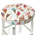 thumbnail image 4 of Bar Stool Covers Round, Cartoon Ice Cream Print Bar Stool Cushion Covers Seat Cushion With Elastic Bands, Chairs Covers For Kitchen Dining Room 12-14 Inch, 4 of 7