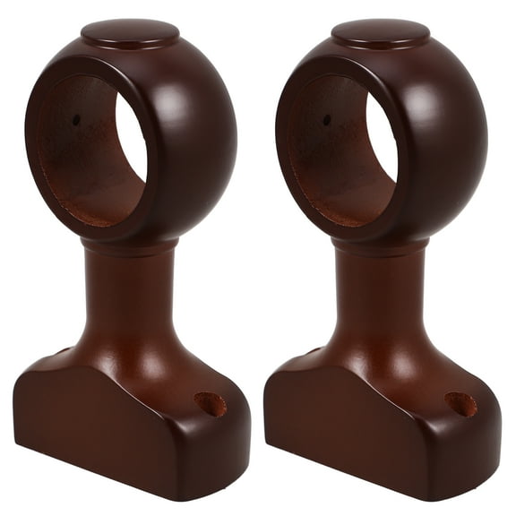 2 Pieces Heavy Duty Brown Curtain Rod Brackets Strong Support 11.5 x 6.5 x 3.3 cm Wall Mount Hardware