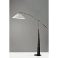 thumbnail image 3 of Adesso Leroy 87" Adjustable Height Black & Antique Brass Arc Floor Lamp with Pleated Shade, 3 of 5
