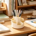 thumbnail image 5 of 360 Degree Rotating Desktop Pen Holder, Stepped Multi Compartment Stationery Storage Bin, Plastic Tableware Organizer for Office Desk, AKLJWH, 5 of 6