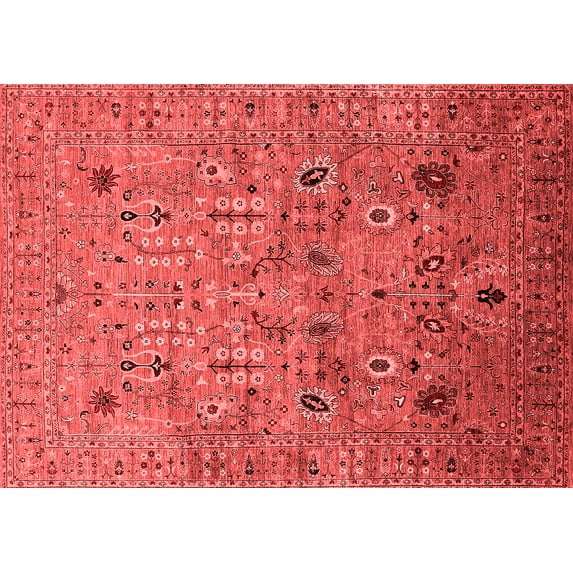 Ahgly Company Indoor Rectangle Oriental Red Industrial Area Rugs, 2' x 3'