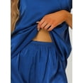 thumbnail image 4 of DARING DIVA Women's V Neck Satin Lace Trim Pajama Sets S Dark Blue, 4 of 6