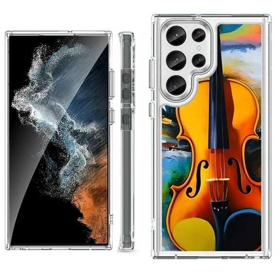 Shockproof Bumper Phone Case for Samsung Galaxy S23 Ultra 5G, by OneToughShield ® - Violin
