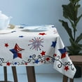 thumbnail image 2 of 4th of July Tablecloth Waterproof for Round/Rectangle/Oval/Square Tablecloth 60x120 in - Table Cloth Cover for Fall Baby Shower Christmas Wedding Party,Freedom Stars Blue Red Memorial Patriotic Flag, 2 of 6