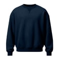 thumbnail image 4 of LEKWK Crewneck Sweatshirts for men Long Sleeve Casual Pullover Activewear Athletic Tops Classic Fit Comfortable Basic Fall Winter Shirt for Gym Workout Running Outdoor Navy XL, 4 of 5