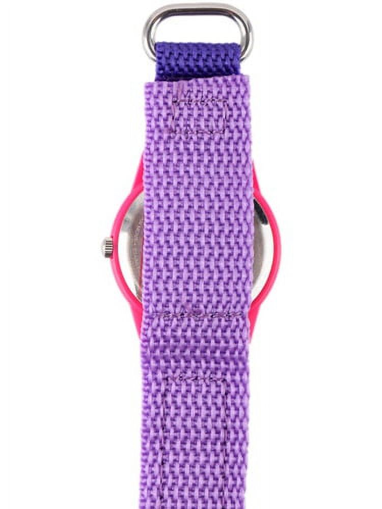 Frozen Anna & Elsa Girls' Plastic Case Watch, Purple Nylon Strap - image 4 of 6