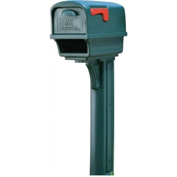 Architectural Mailboxes Gentry Plastic, Large, Mailbox and Post Kit in Green