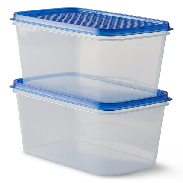 Mainstays 10 Cup Food Storage Container with Lid, 2 Pack, 4 Pieces