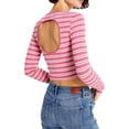 thumbnail image 2 of Tommy Jeans Womens Striped Ribbed T-Shirt, 2 of 2