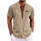 thumbnail image 2 of New Men's Retro Casual Loose Fitting Short Sleeved Printed Shirt M, 2 of 5