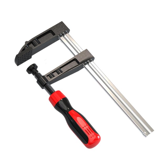 Abrazadera de barra tipo F, fijador de ángulo recto de acero al carbono, herramienta de carpintería de deslizamiento rápido S