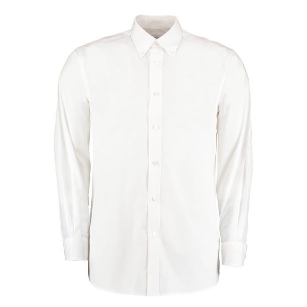 Kustom Kit - Camisa de manga larga para trabajar hombre caballero (Blanco)