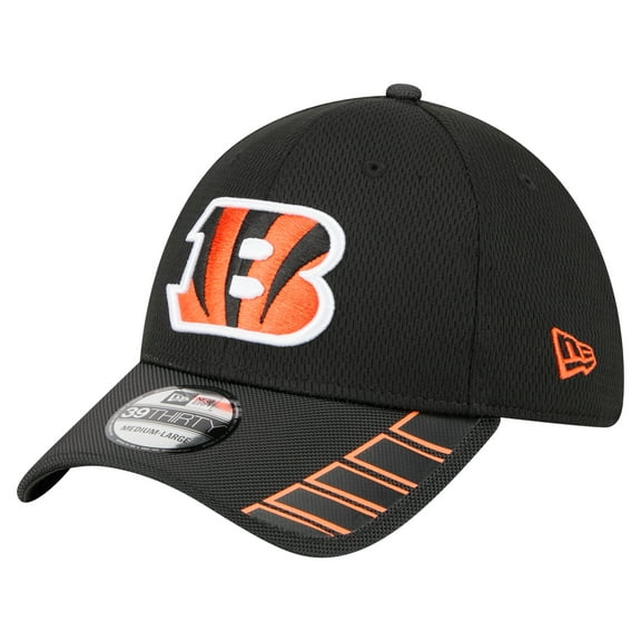 Men's New Era Black Cincinnati Bengals Visor Hit 39THIRTY Flex Hat